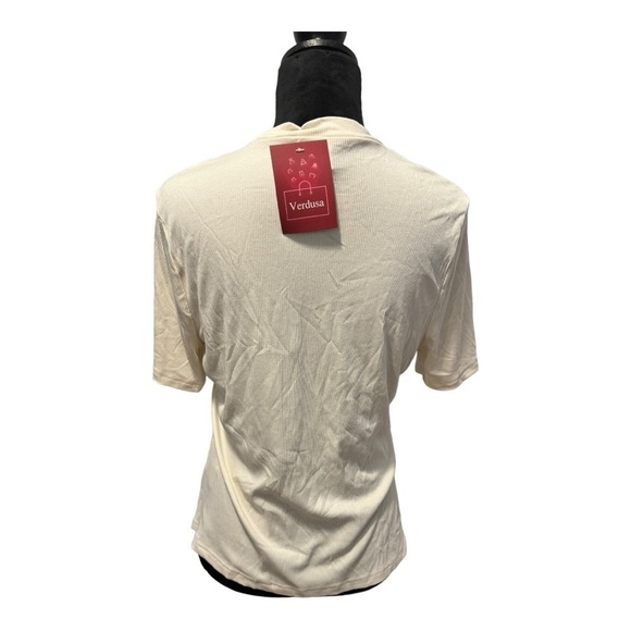 NWT Women’s casual mock neck rib tee - size XL - Picture 5 of 6